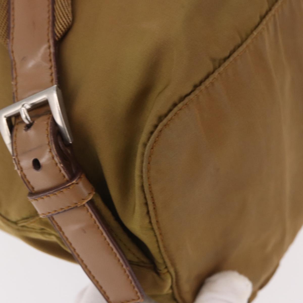 PRADA Backpack Nylon Brown Silver Auth 191597