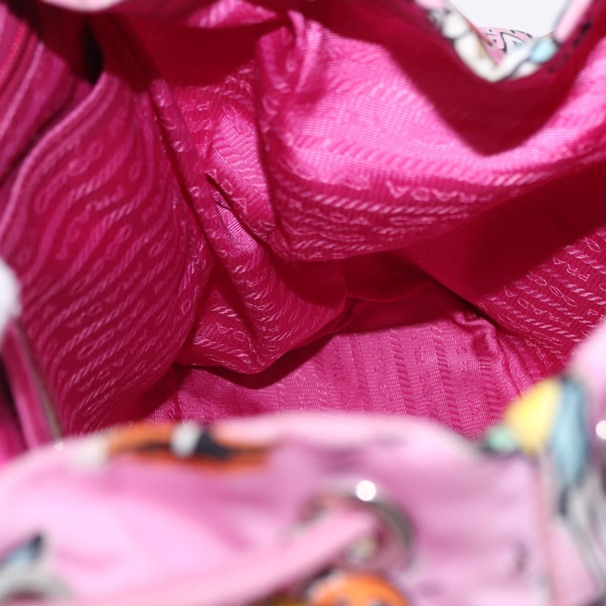 PRADA Backpack Nylon Pink Silver Auth 191598A