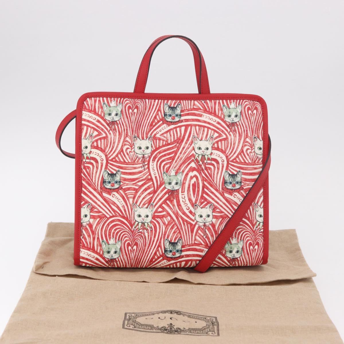 GUCCI Yuko Higuchi Hand Bag PVC 2way Red 630542 Auth 191602SM