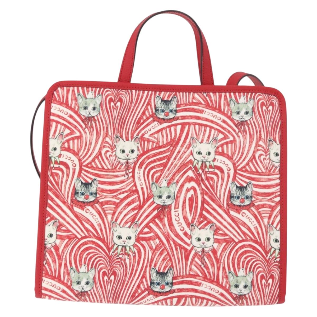 GUCCI Yuko Higuchi Hand Bag PVC 2way Red 630542 Auth 191602SM