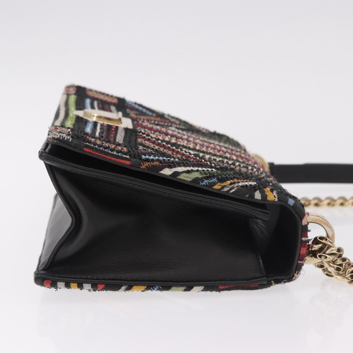 Christian Dior Chain Shoulder Bag Beads Multicolor Gold Auth 191618M