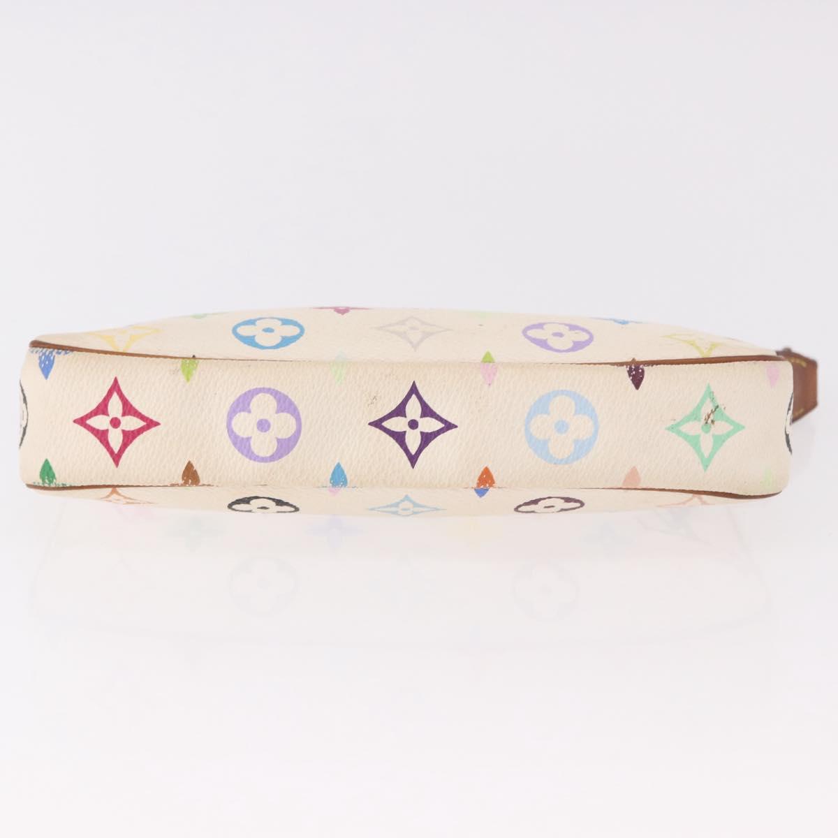 LOUIS VUITTON Monogram Multicolor Pochette Accessoires White M92649 Auth 191620