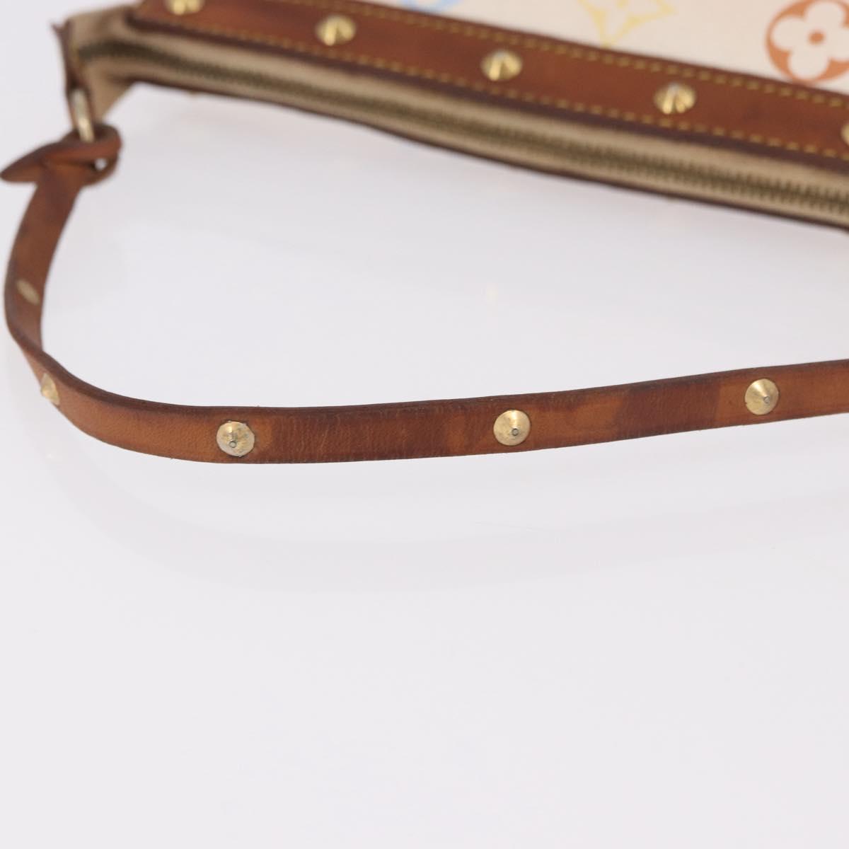 LOUIS VUITTON Monogram Multicolor Pochette Accessoires White M92649 Auth 191620