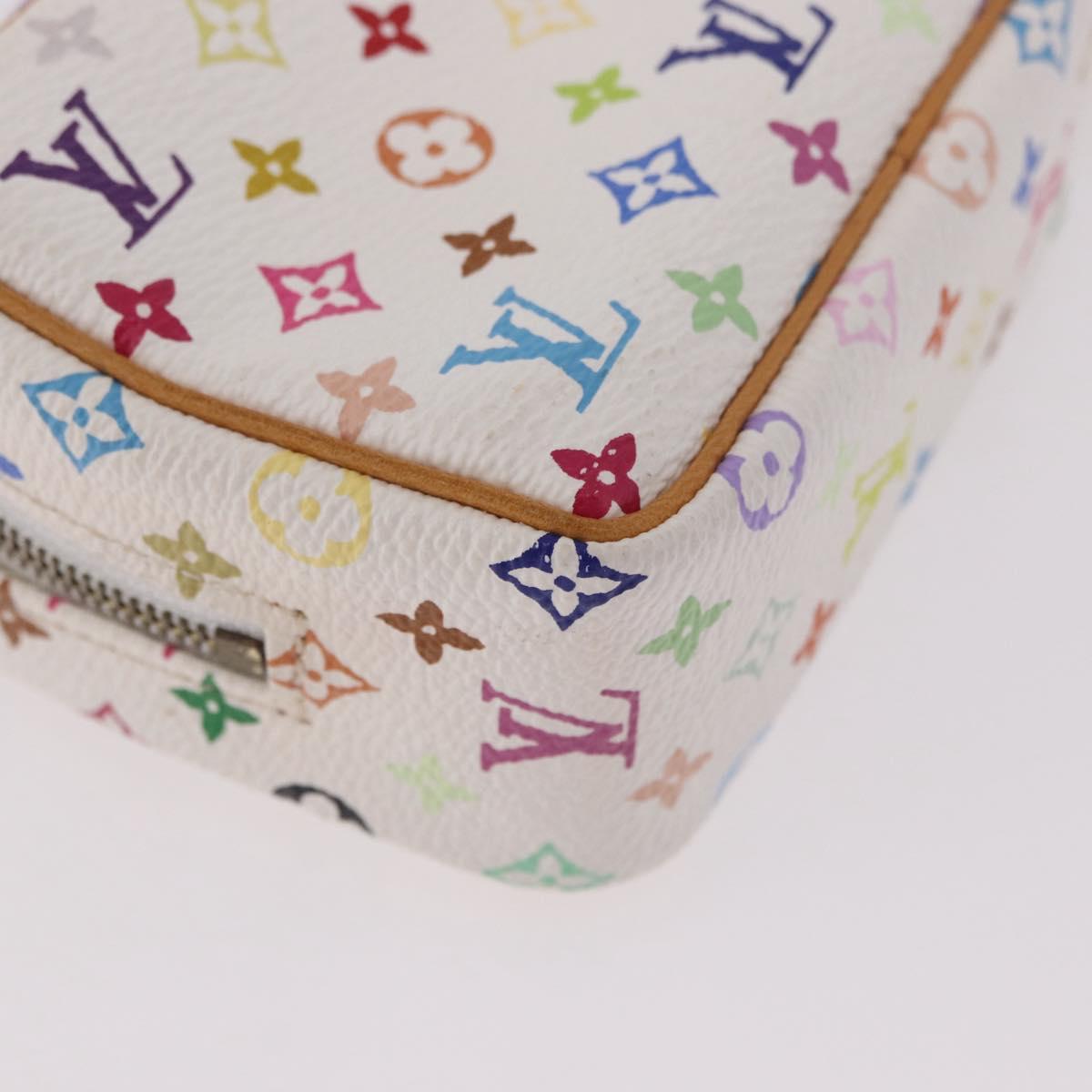 LOUIS VUITTON Monogram Multicolor Trousse Wapity Pouch White M58033 Auth 191622V