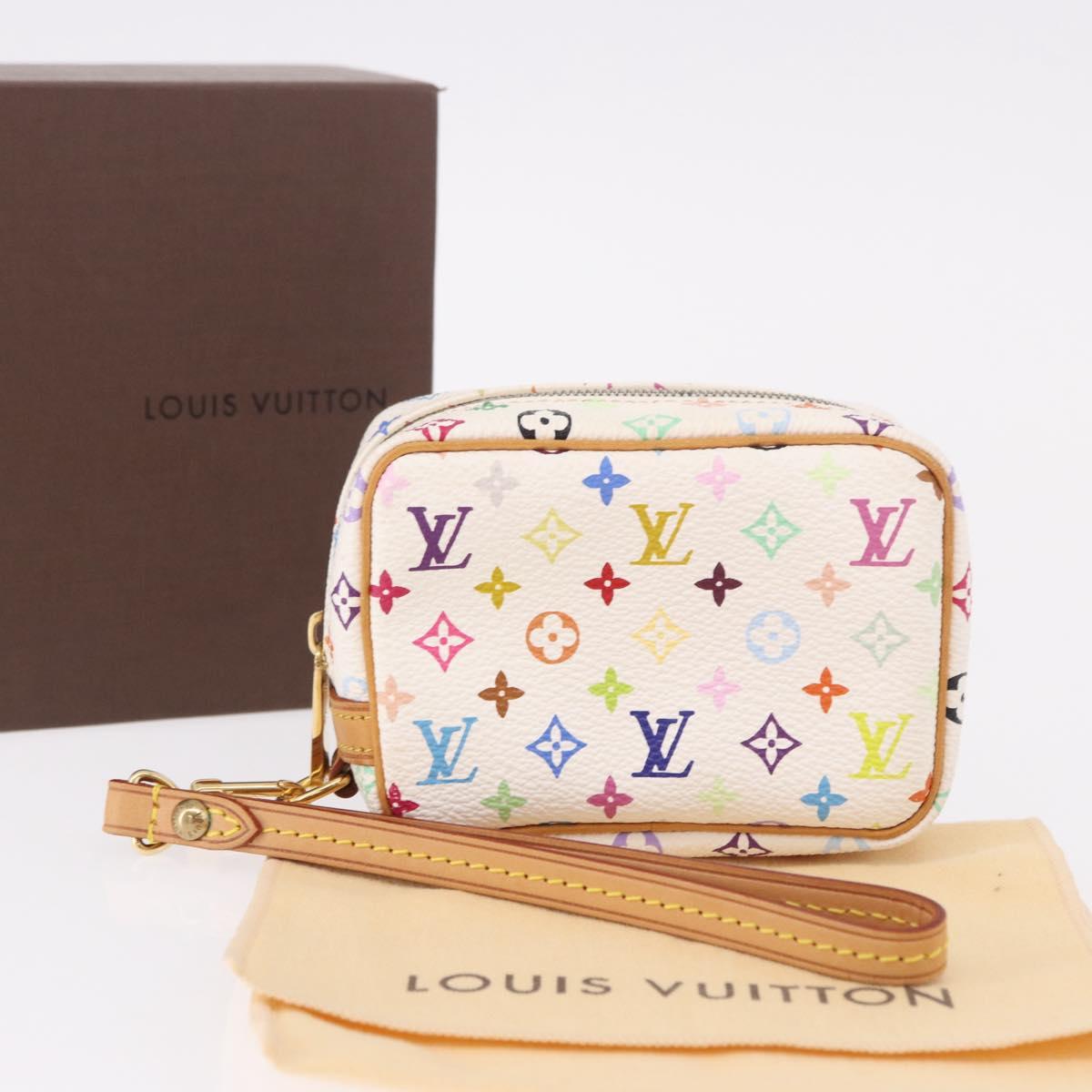 LOUIS VUITTON Monogram Multicolor Trousse Wapity Pouch White M58033 Auth 191622V