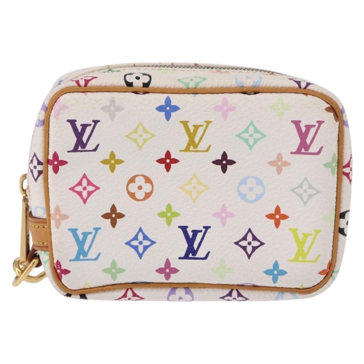LOUIS VUITTON Monogram Multicolor Trousse Wapity Pouch White M58033 Auth 191622V