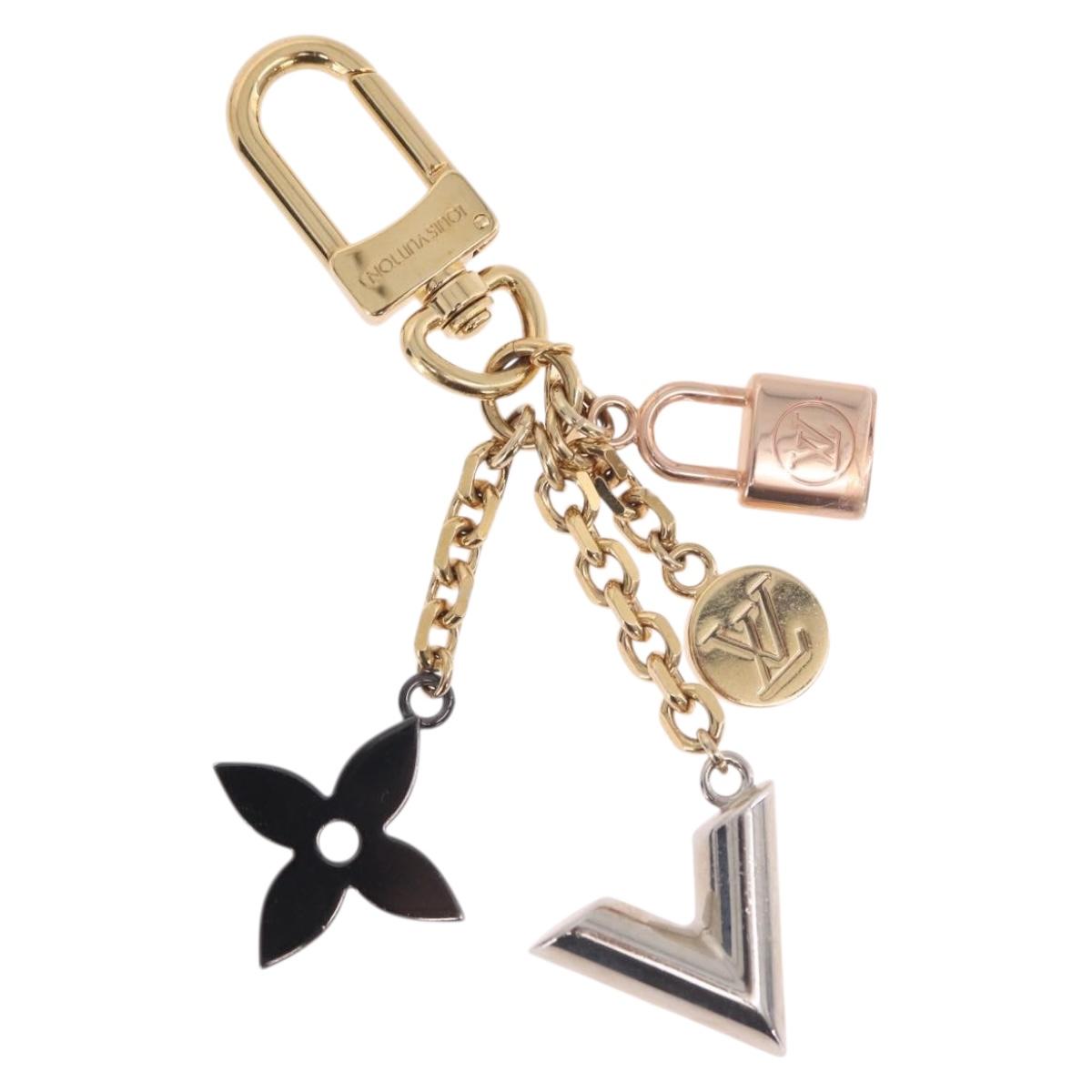 LOUIS VUITTON CaleidoV Bag Charm Metal Gold Tone Silver M67377 LV Auth 191624M