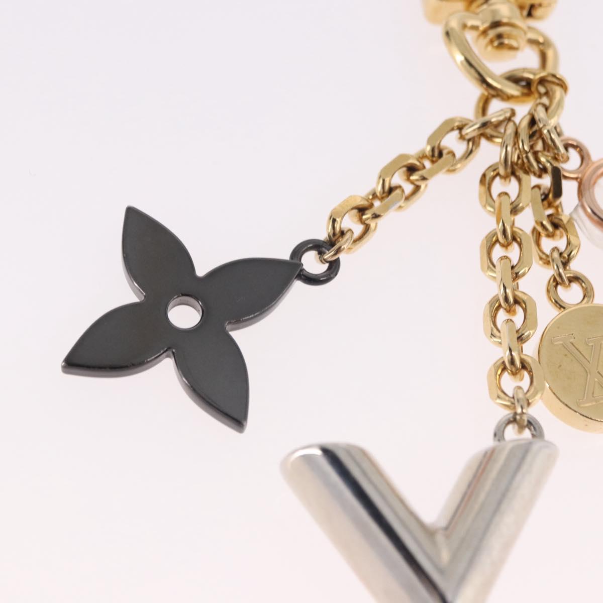LOUIS VUITTON CaleidoV Bag Charm Metal Gold Tone Silver M67377 LV Auth 191624M