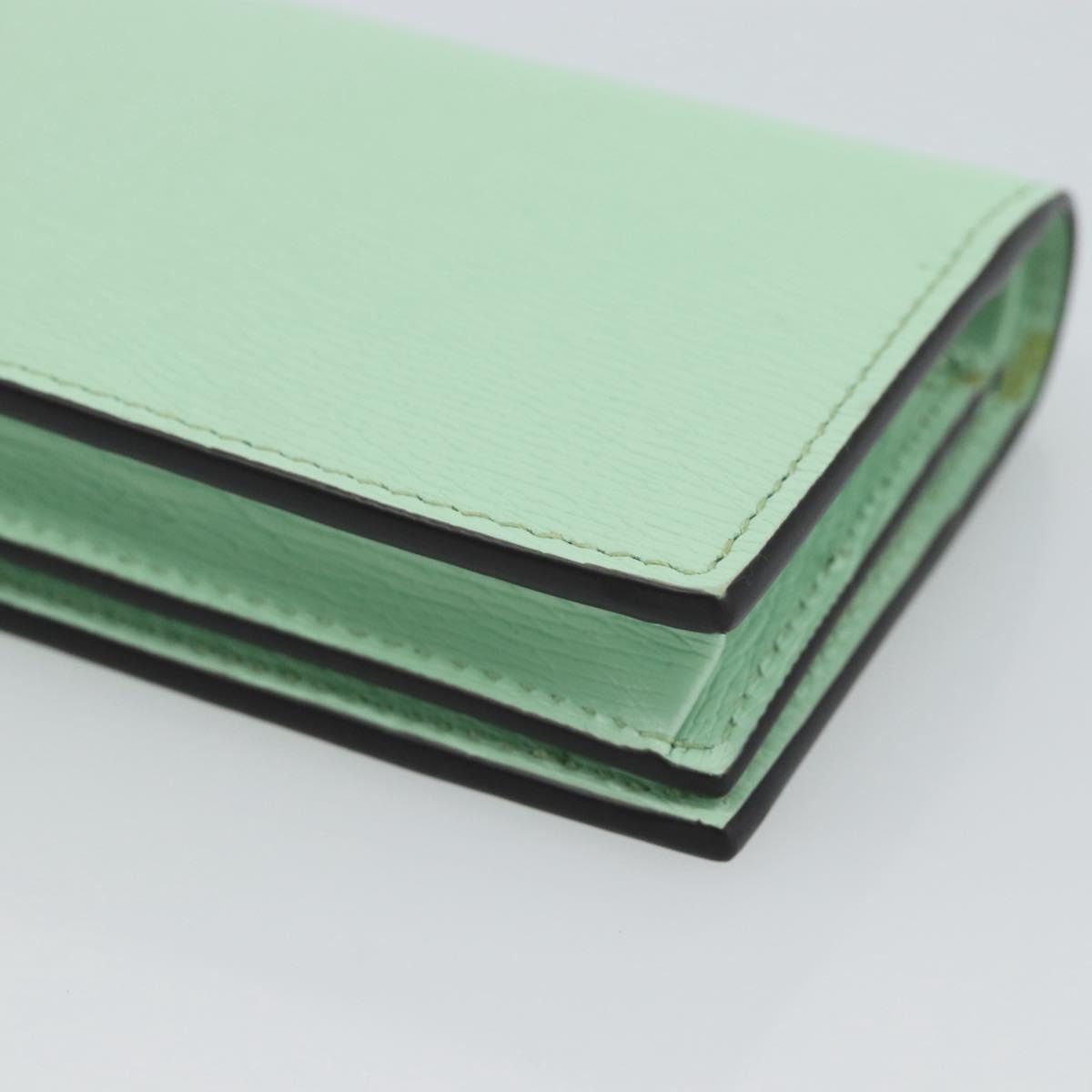 GUCCI Bananya Compact Wallet Leather Mint Green 701009 Auth 191625M
