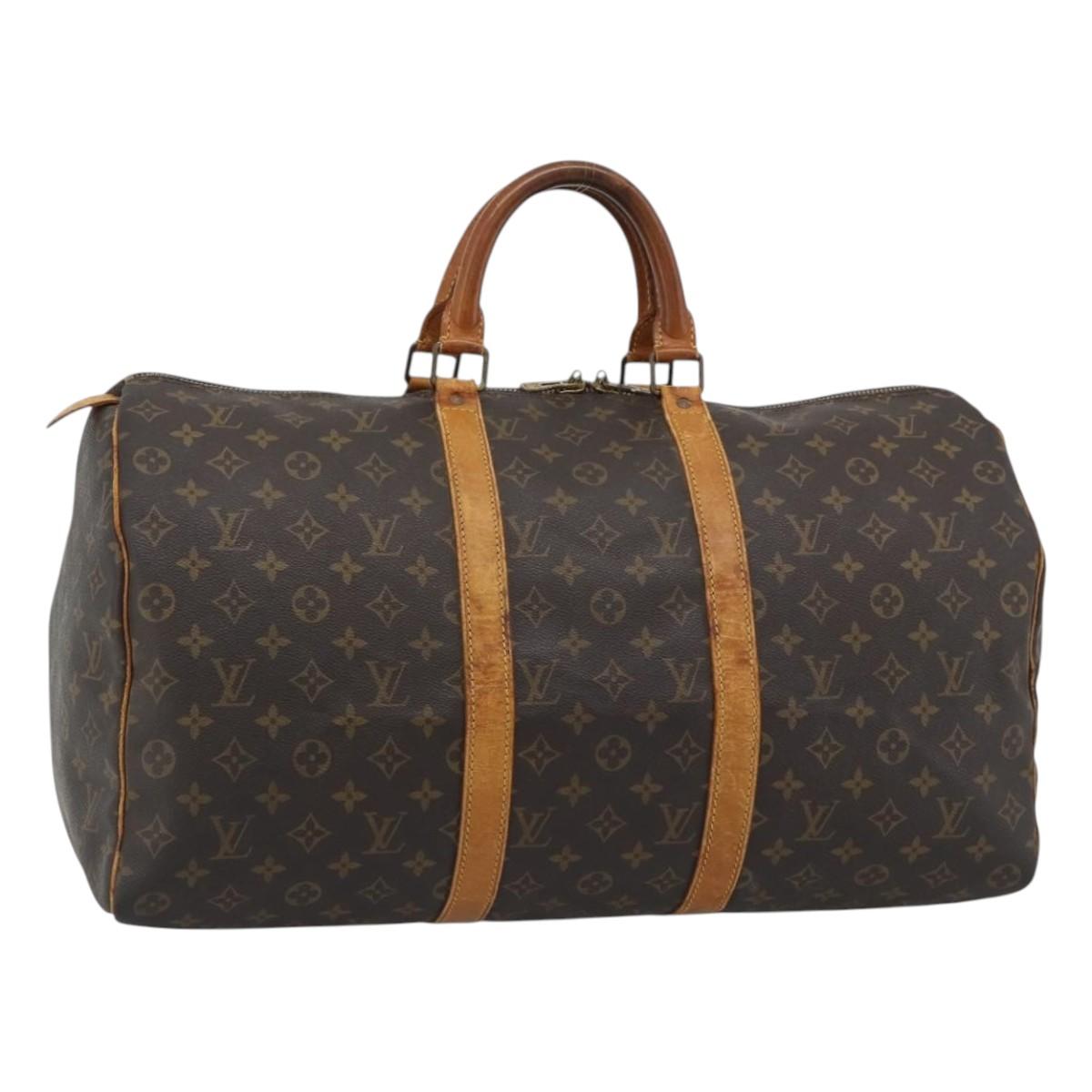 LOUIS VUITTON Monogram Keepall 50 Boston Bag M41426 LV Auth 191635