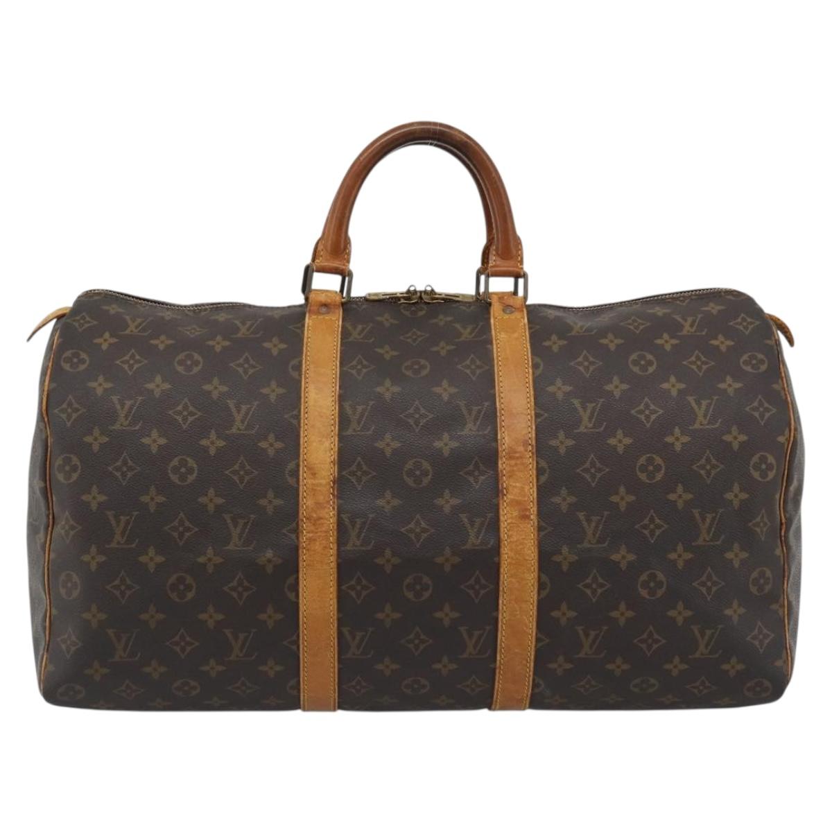 LOUIS VUITTON Monogram Keepall 50 Boston Bag M41426 LV Auth 191635