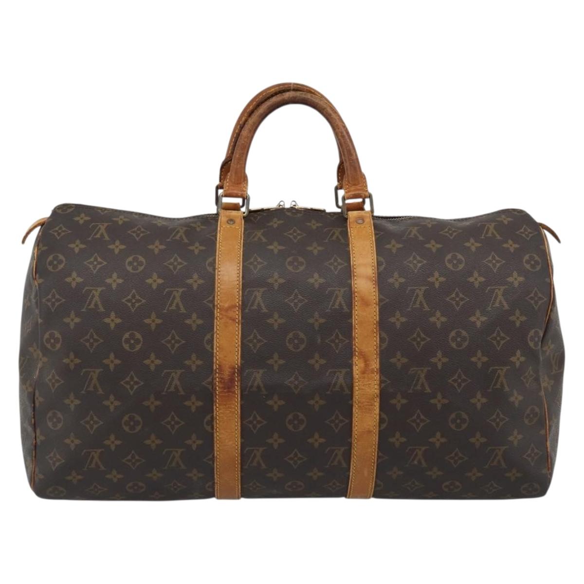 LOUIS VUITTON Monogram Keepall 50 Boston Bag M41426 LV Auth 191635