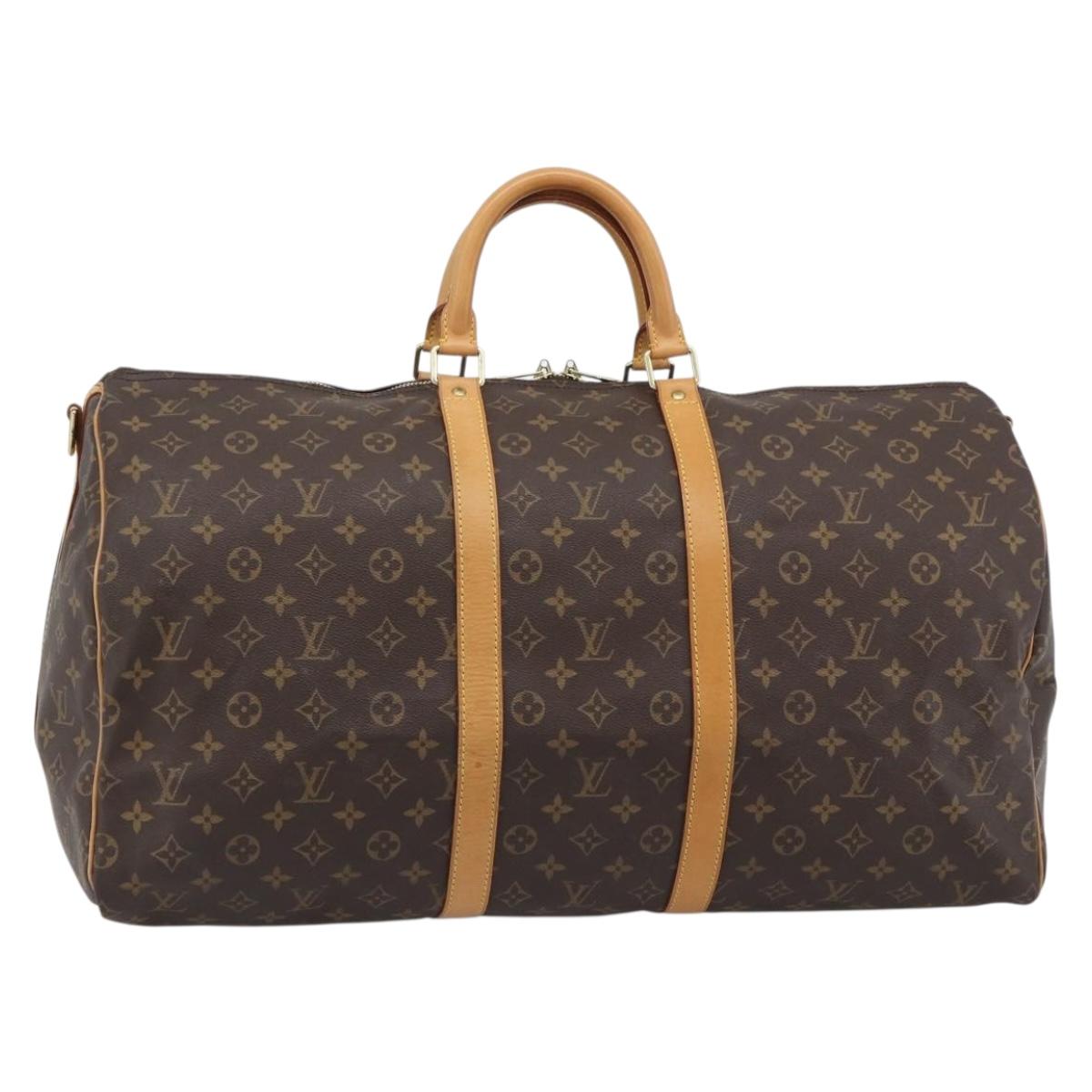 LOUIS VUITTON Monogram Keepall Bandouliere 55 Boston Bag M41414 LV Auth 191636