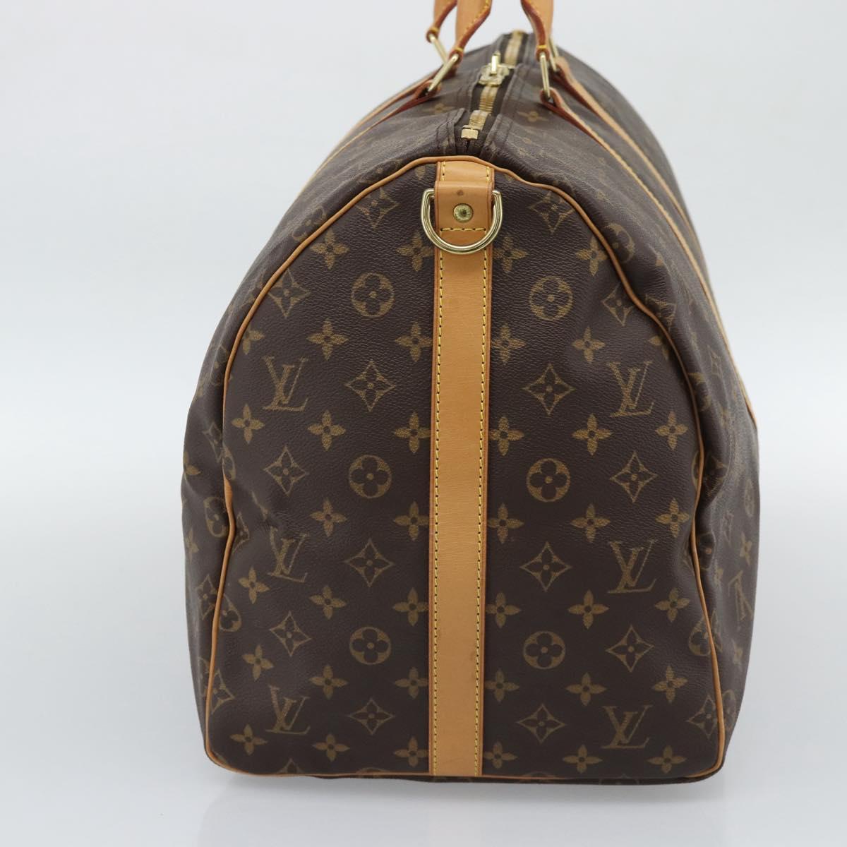 LOUIS VUITTON Monogram Keepall Bandouliere 55 Boston Bag M41414 LV Auth 191636