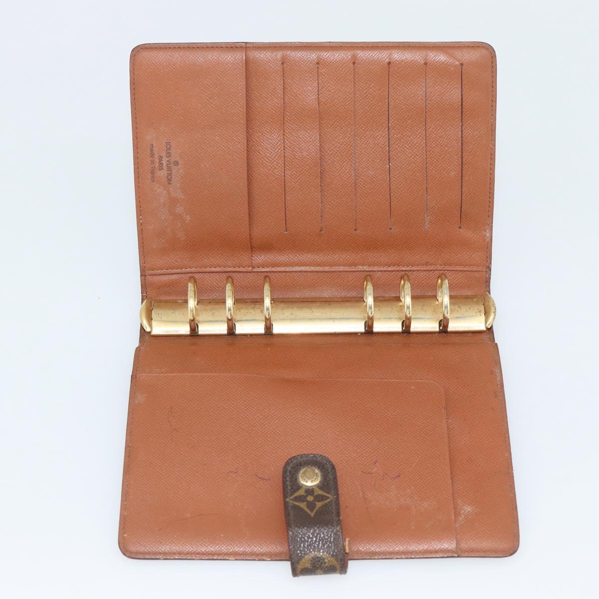 LOUIS VUITTON Monogram Agenda MM Day Planner Cover R20105 LV Auth 191639