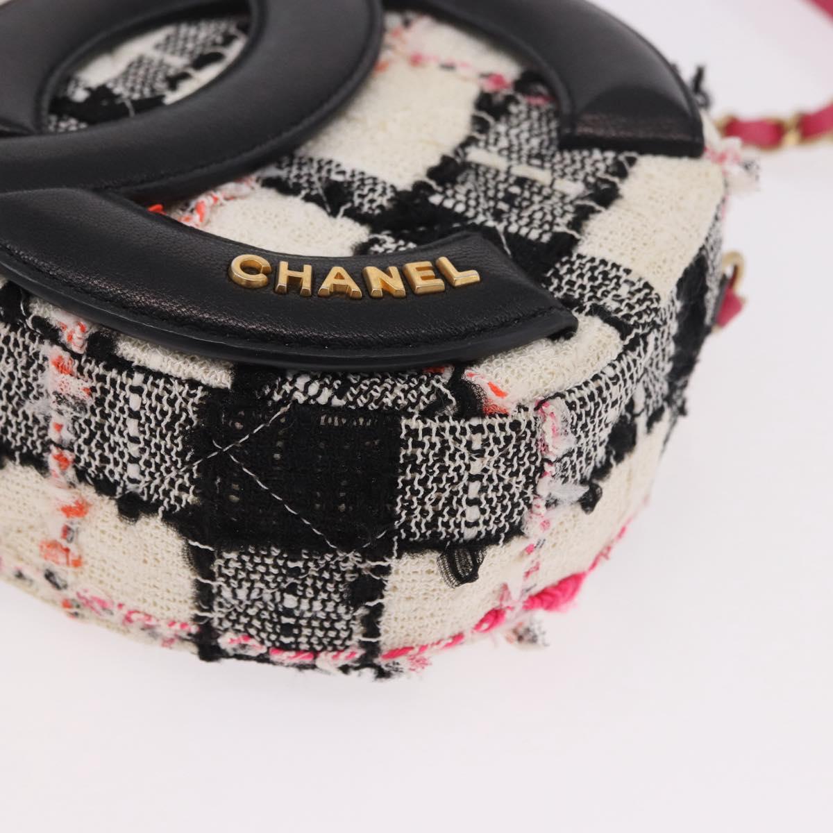 CHANEL Matelasse Chain Shoulder Bag Tweed Multicolor Gold CC Auth 191646SM