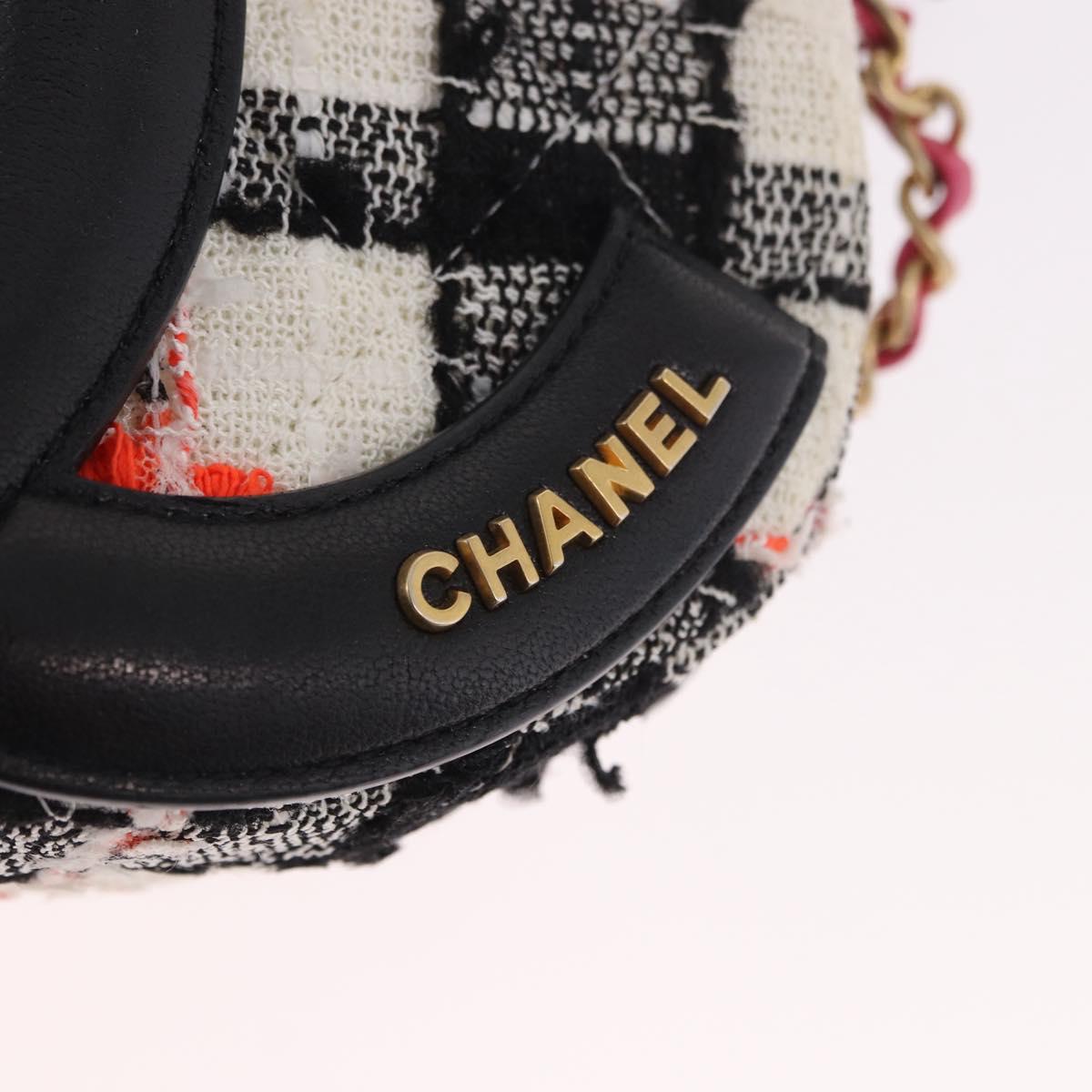 CHANEL Matelasse Chain Shoulder Bag Tweed Multicolor Gold CC Auth 191646SM