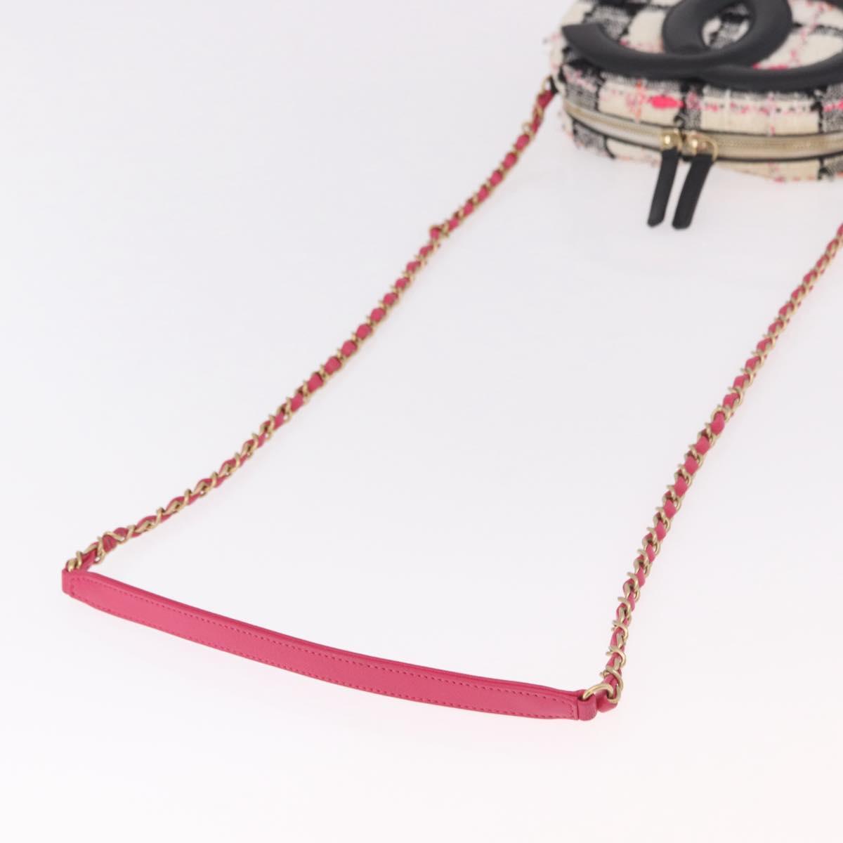 CHANEL Matelasse Chain Shoulder Bag Tweed Multicolor Gold CC Auth 191646SM