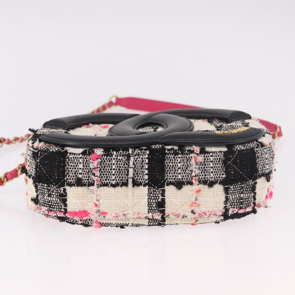 CHANEL Matelasse Chain Shoulder Bag Tweed Multicolor Gold CC Auth 191646SM