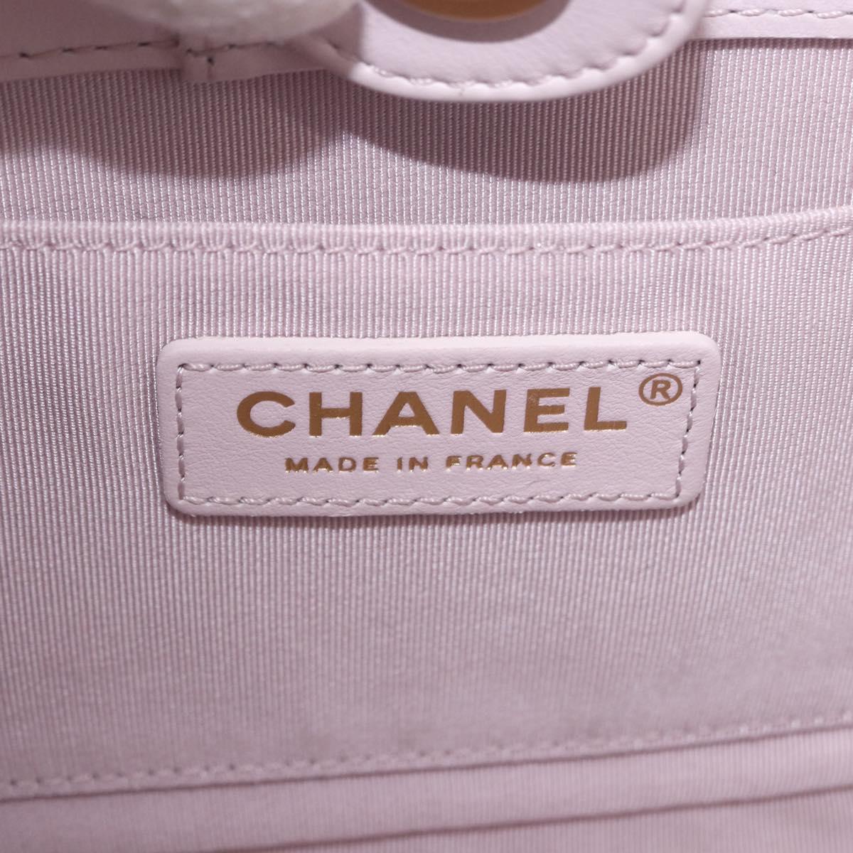 CHANEL Matelasse Chain Shoulder Bag Lamb Skin Pink Gold CC Auth 191649SAM