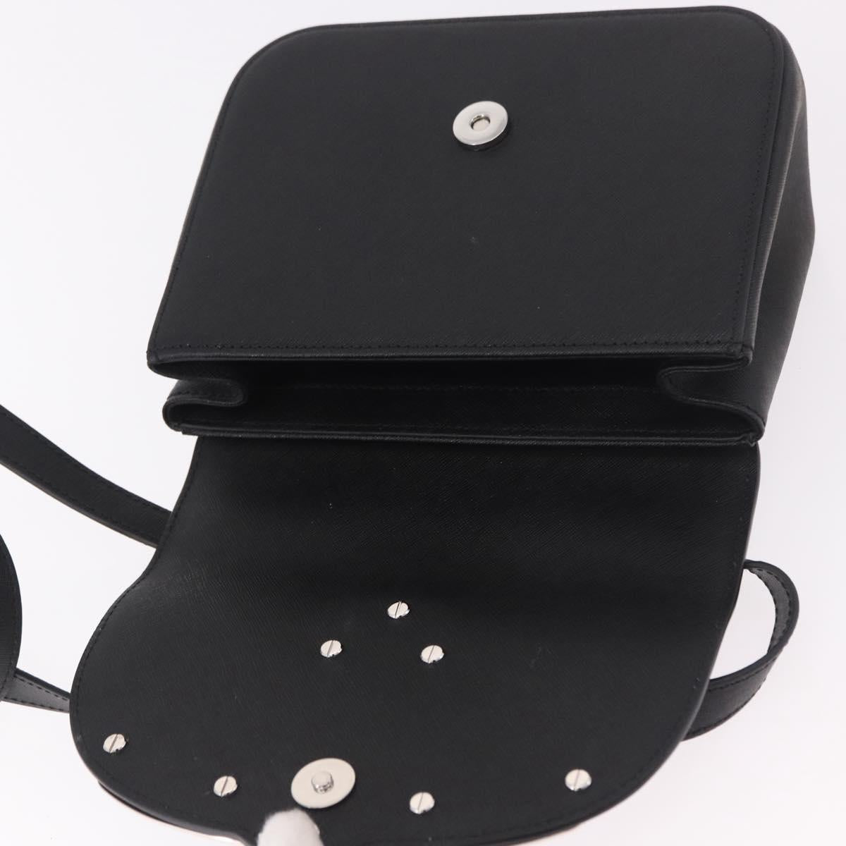 Vivienne Westwood Shoulder Bag Leather Black Silver Auth 191650V