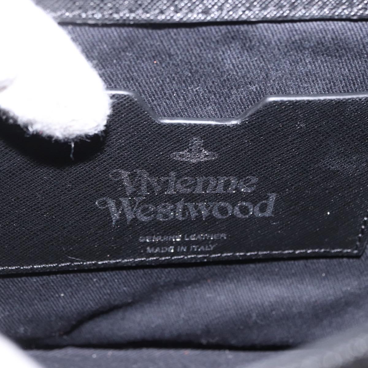 Vivienne Westwood Shoulder Bag Leather Black Silver Auth 191650V