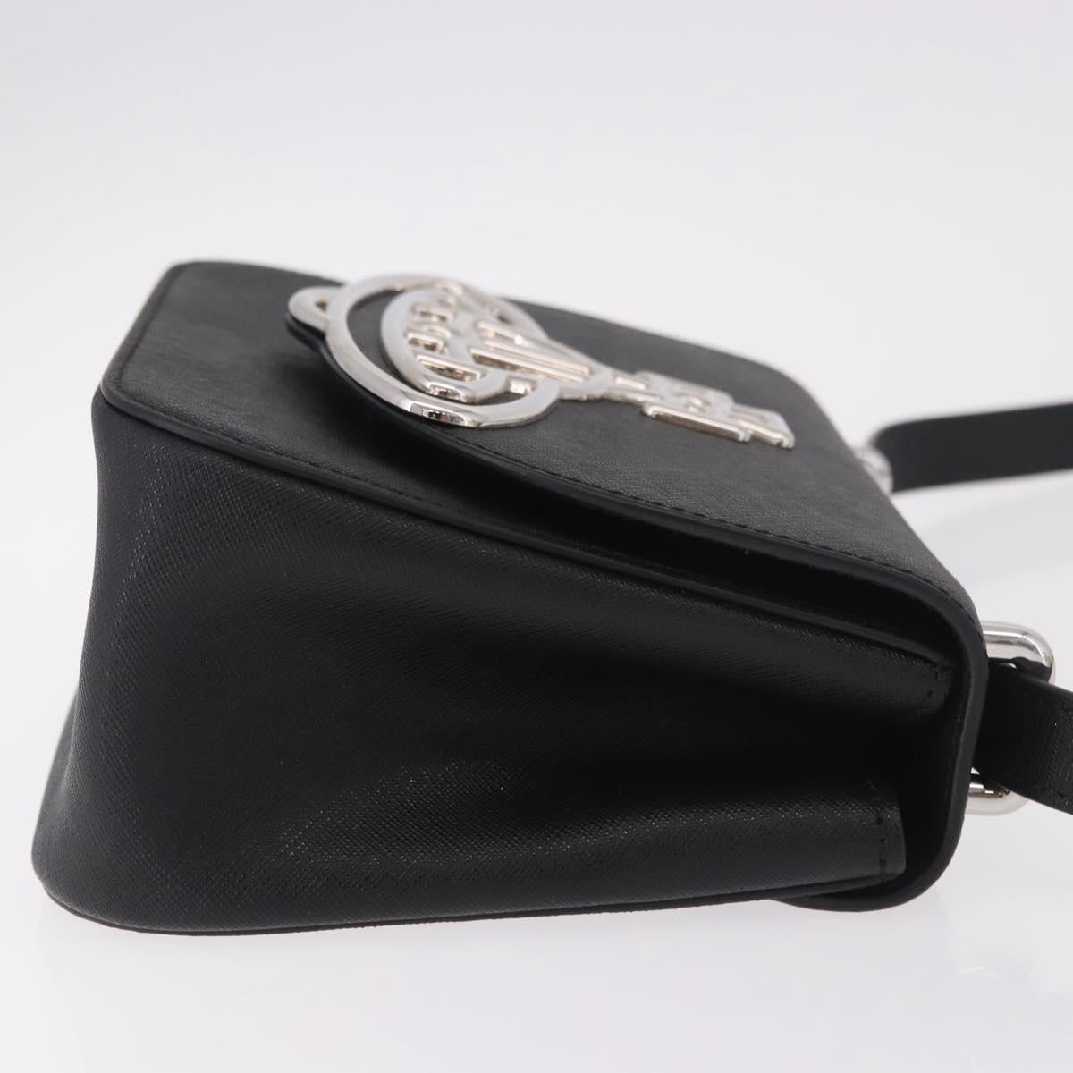 Vivienne Westwood Shoulder Bag Leather Black Silver Auth 191650V