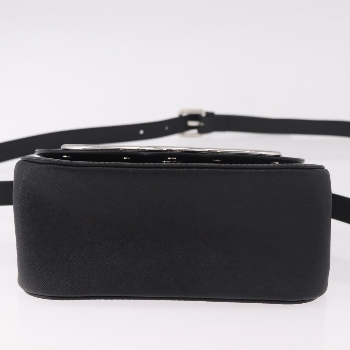 Vivienne Westwood Shoulder Bag Leather Black Silver Auth 191650V