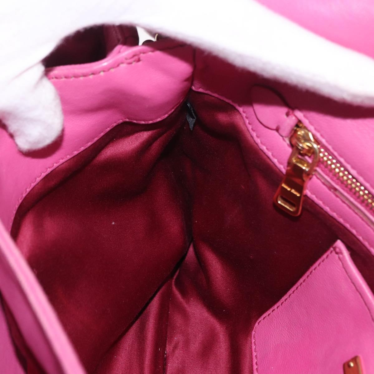 Miu Miu Matelasse Shoulder Bag Leather Pink Gold Auth 191653