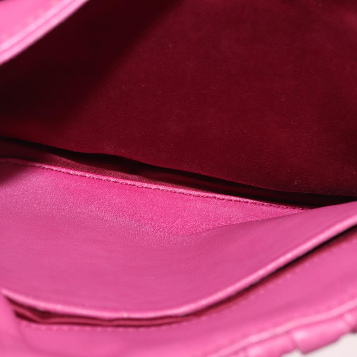 Miu Miu Matelasse Shoulder Bag Leather Pink Gold Auth 191653