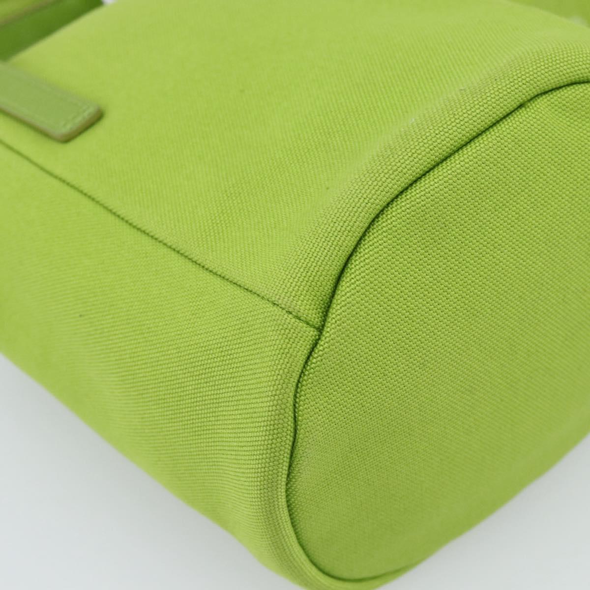 PRADA Shoulder Bag Canvas Green Silver Auth 191654SV