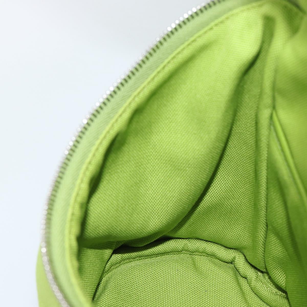 PRADA Shoulder Bag Canvas Green Silver Auth 191654SV