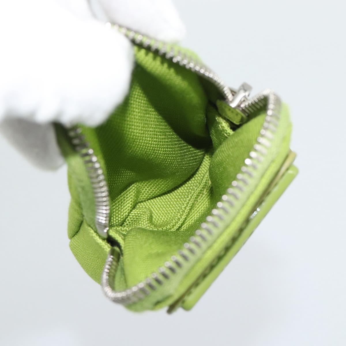PRADA Shoulder Bag Canvas Green Silver Auth 191654SV