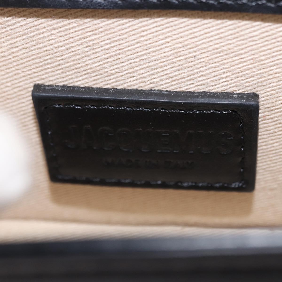 JACQUEMUS Shoulder Pouch Leather 2way Black Silver Auth 191657V