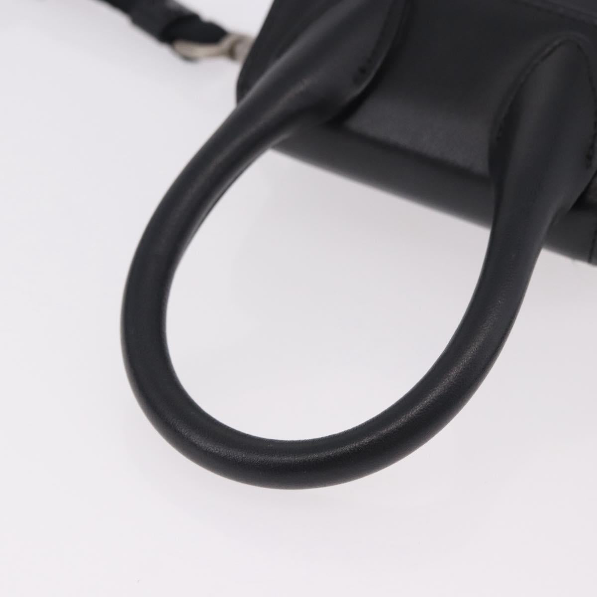 JACQUEMUS Shoulder Pouch Leather 2way Black Silver Auth 191657V