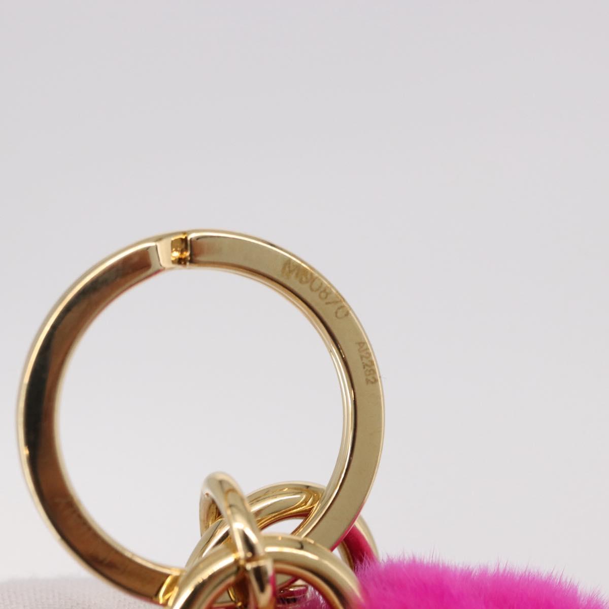 LOUIS VUITTON Vivienne Vison Bag Charm Fur Beige Gold M00870 LV Auth 191658SM