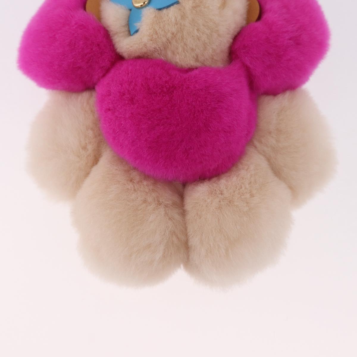 LOUIS VUITTON Vivienne Vison Bag Charm Fur Beige Gold M00870 LV Auth 191658SM