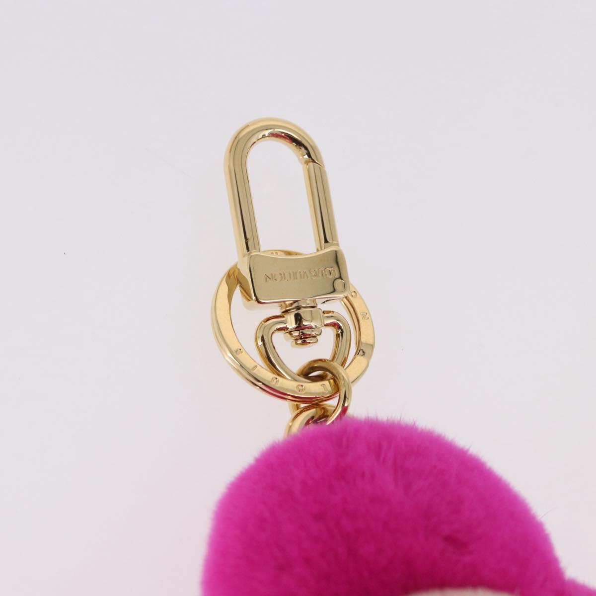 LOUIS VUITTON Vivienne Vison Bag Charm Fur Beige Gold M00870 LV Auth 191658SM