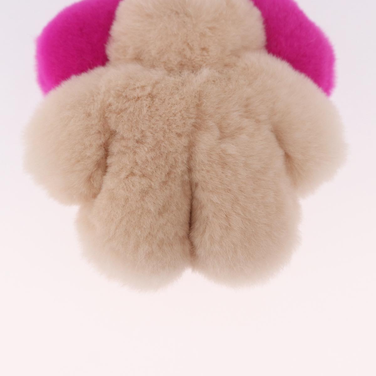 LOUIS VUITTON Vivienne Vison Bag Charm Fur Beige Gold M00870 LV Auth 191658SM