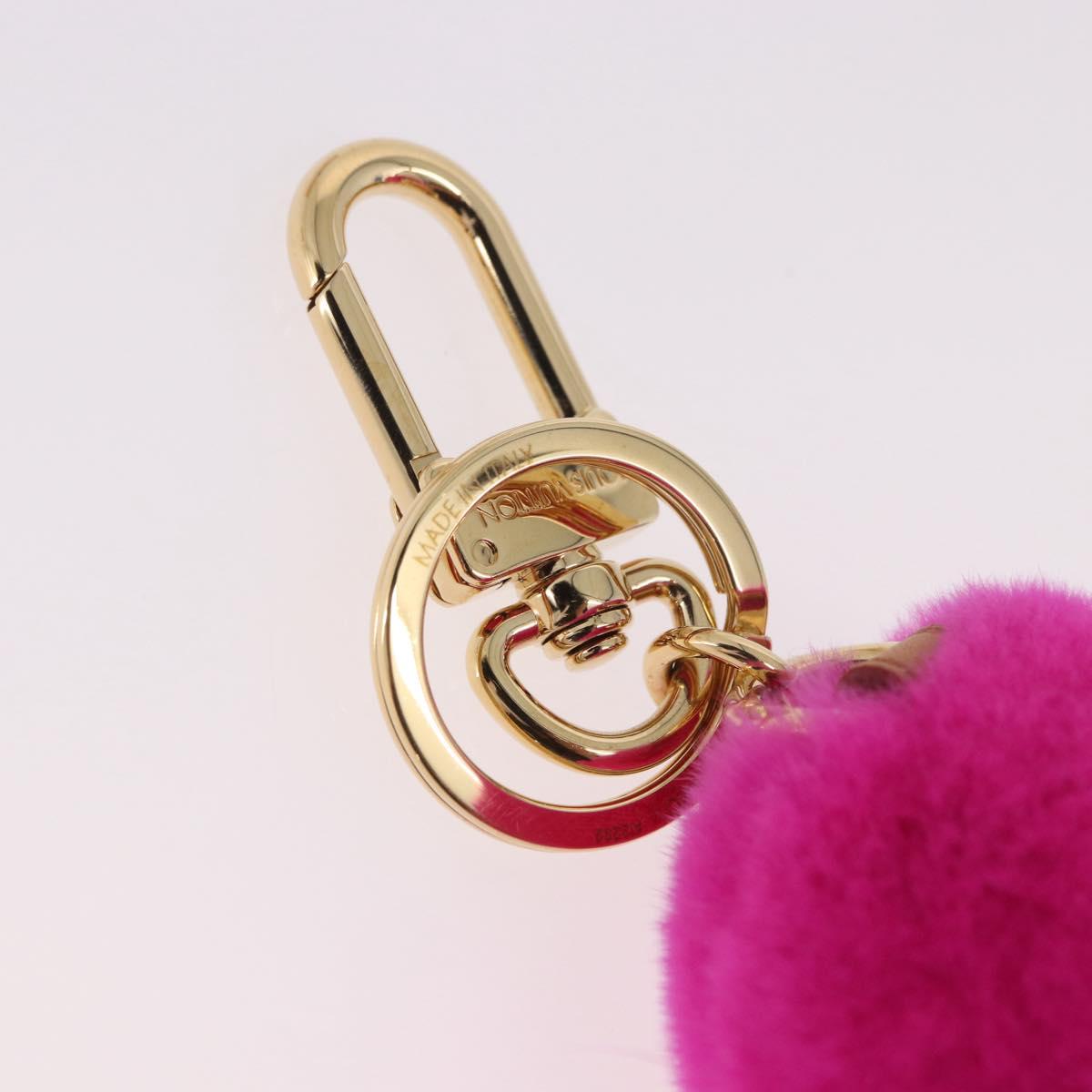LOUIS VUITTON Vivienne Vison Bag Charm Fur Beige Gold M00870 LV Auth 191658SM