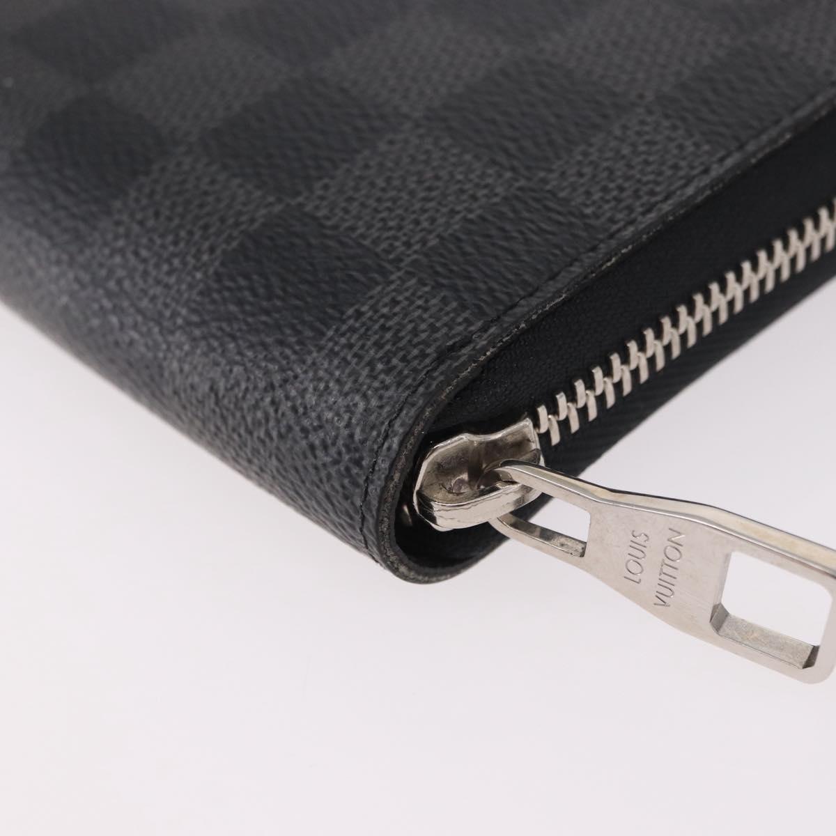LOUIS VUITTON Damier Graphite Zippy Organizer Long Wallet N63002 LV Auth 191660