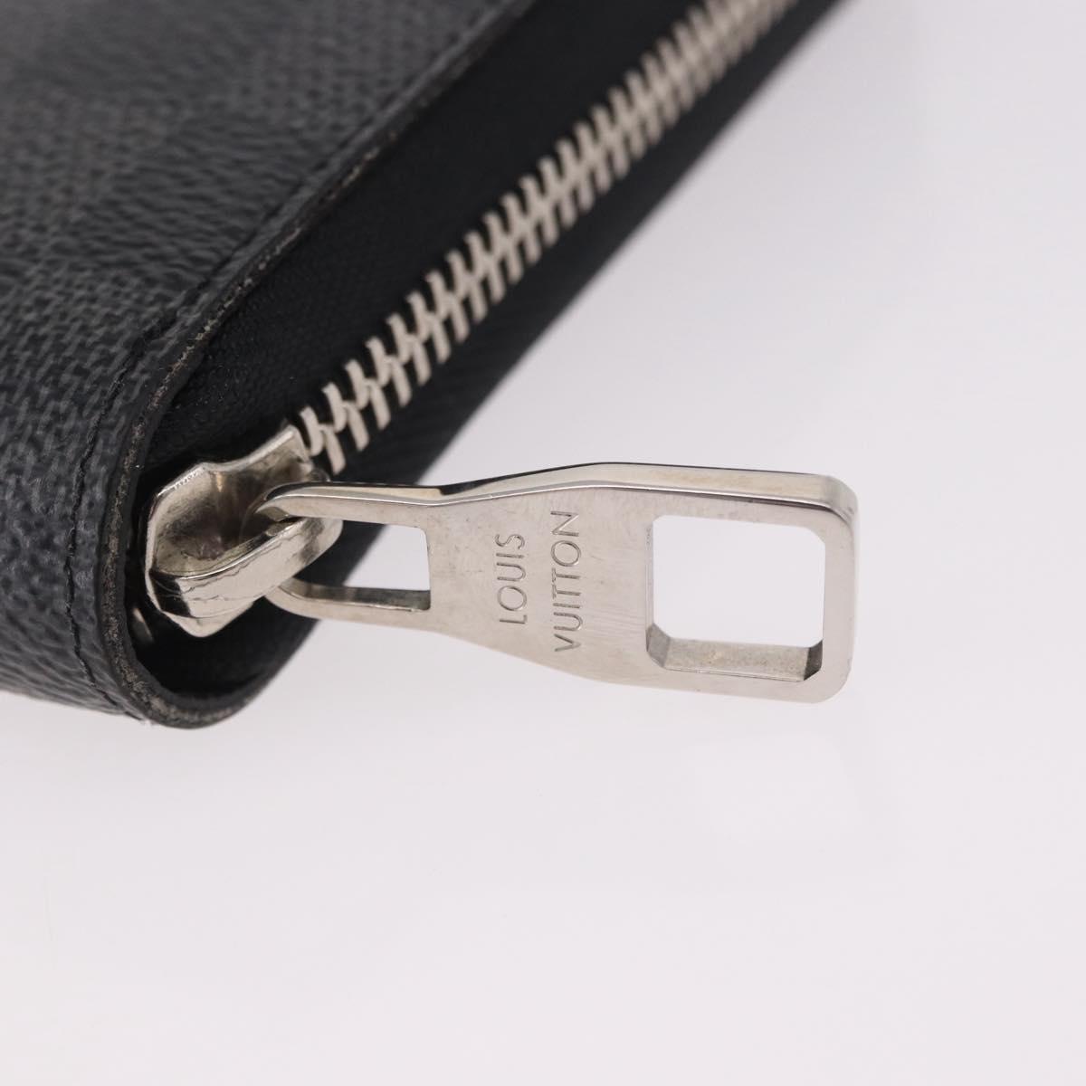 LOUIS VUITTON Damier Graphite Zippy Organizer Long Wallet N63002 LV Auth 191660