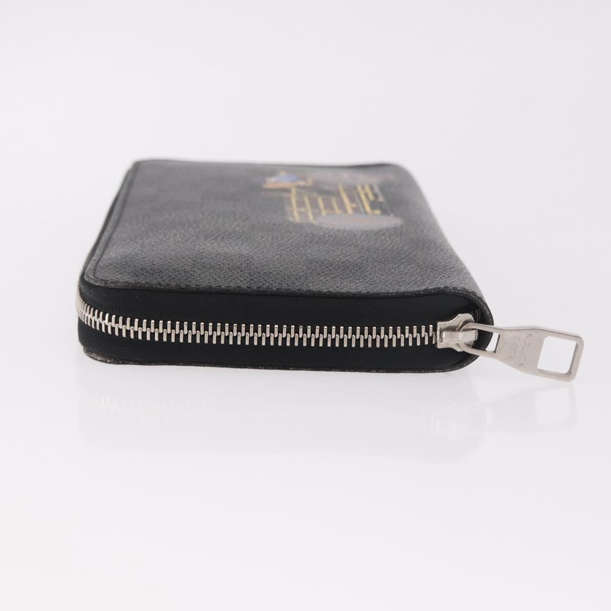 LOUIS VUITTON Damier Graphite Zippy Organizer Long Wallet N63002 LV Auth 191660