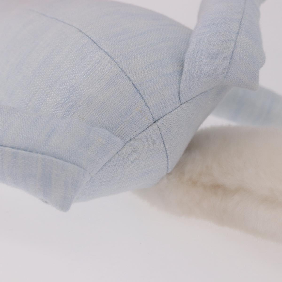 HERMES Plush Doll Pot Yok Cushion Polyester Light Blue Auth 191662M