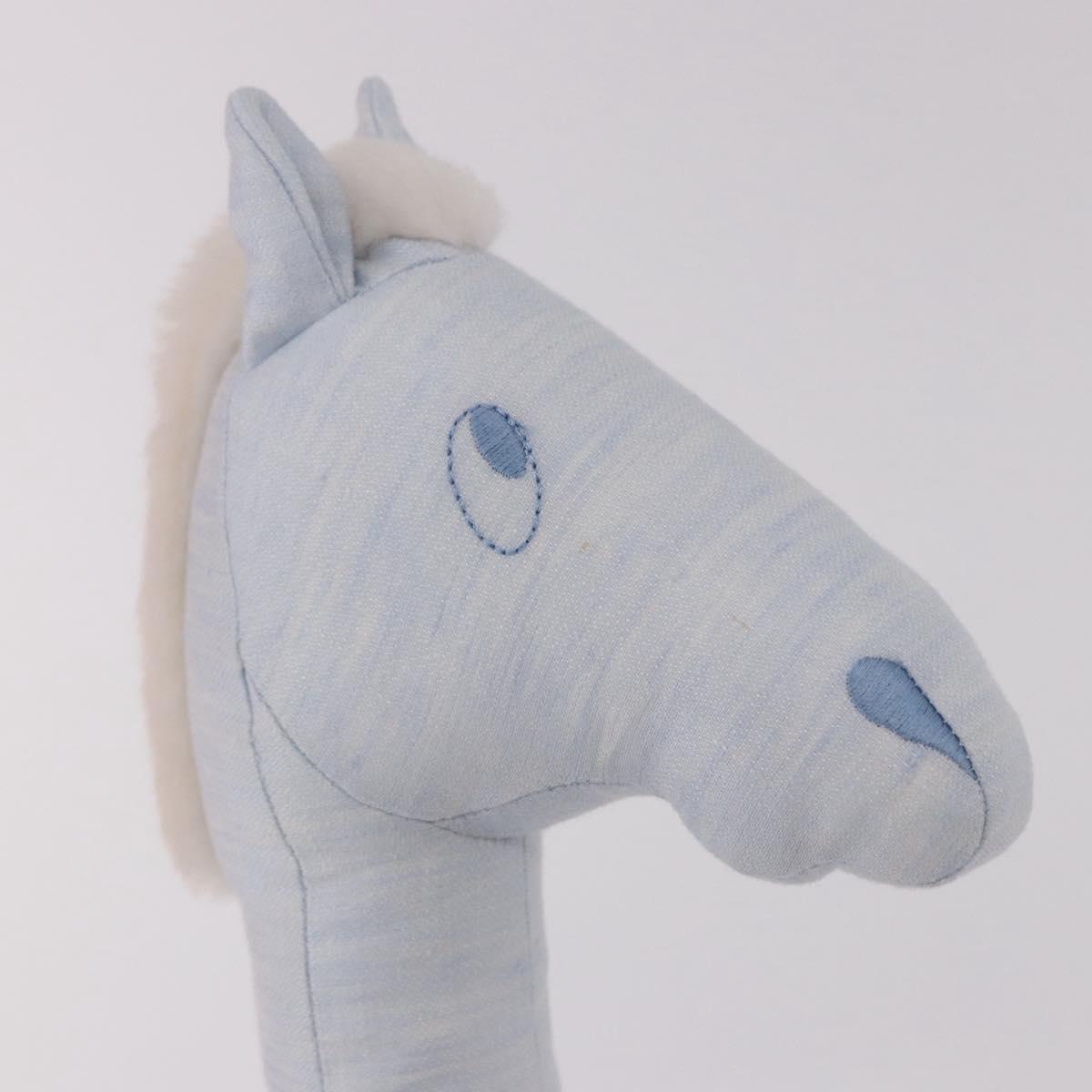 HERMES Plush Doll Pot Yok Cushion Polyester Light Blue Auth 191662M