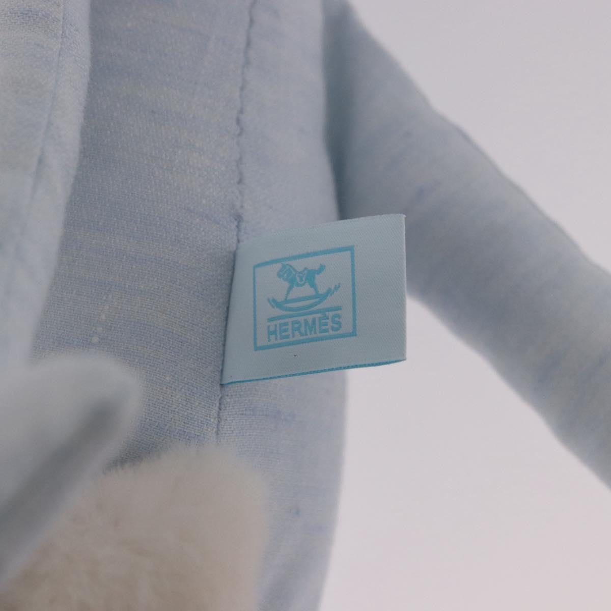 HERMES Plush Doll Pot Yok Cushion Polyester Light Blue Auth 191662M