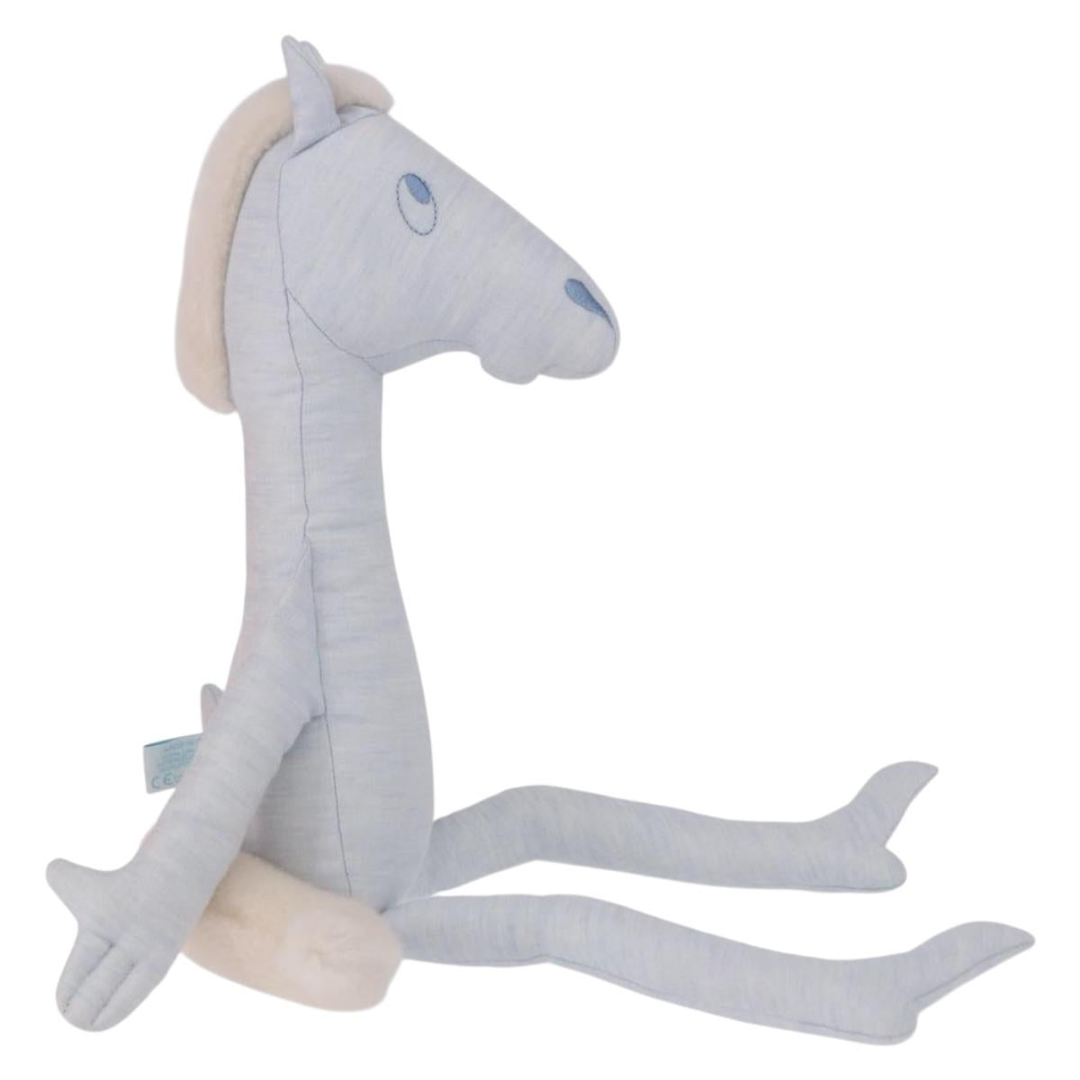 HERMES Plush Doll Pot Yok Cushion Polyester Light Blue Auth 191662M