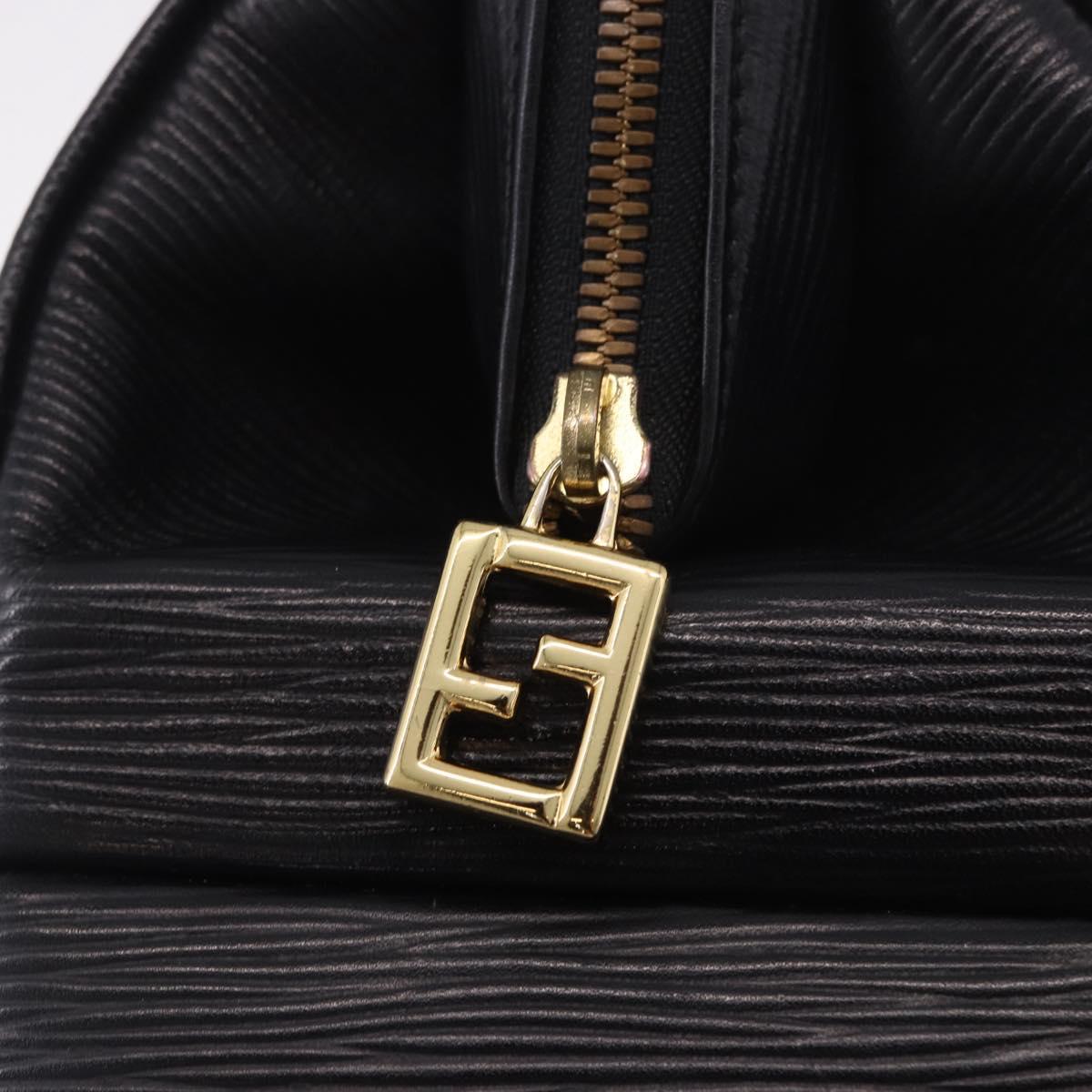 FENDI Zucca Canvas Vanity Hand Bag 2way Brown Gold Auth 191672