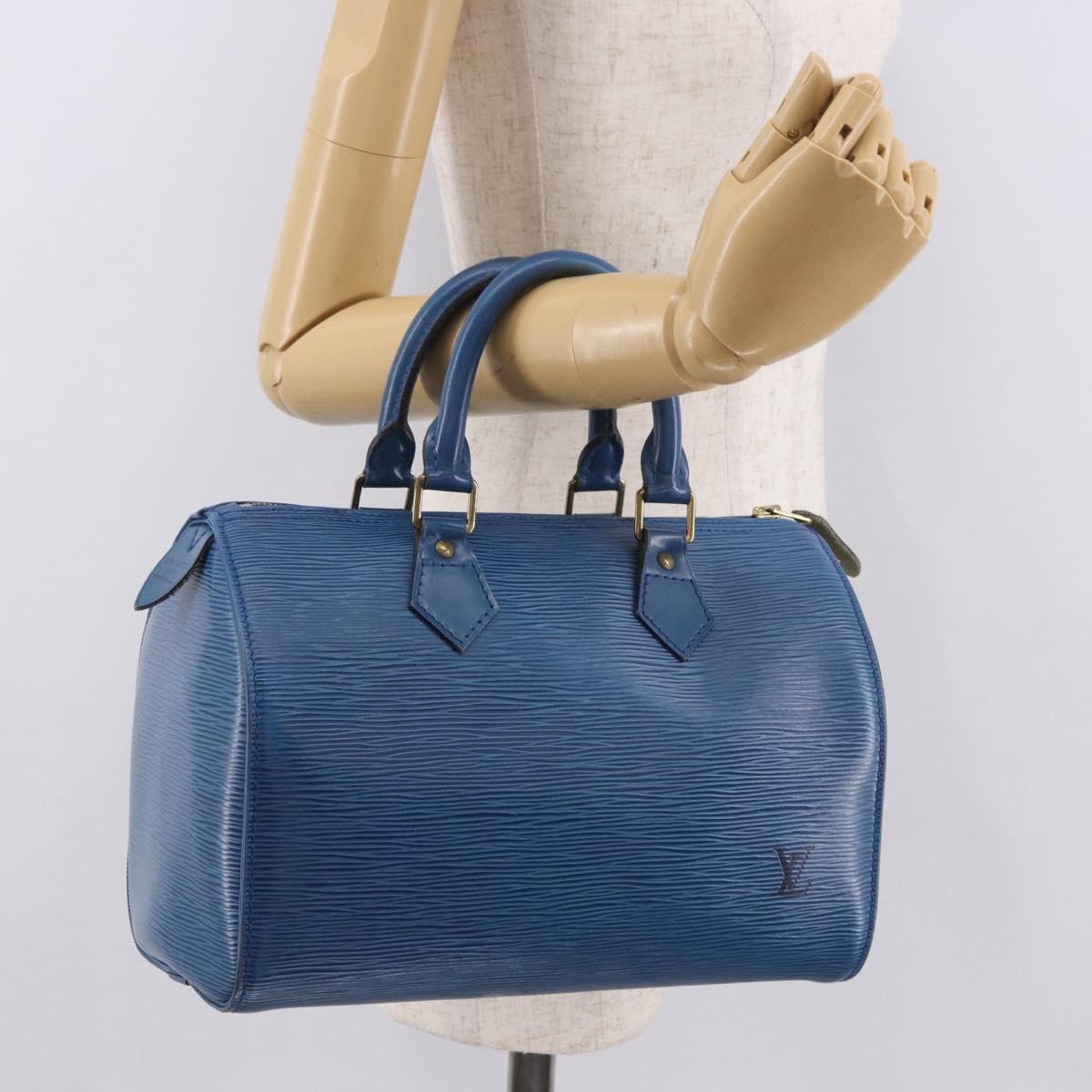 LOUIS VUITTON Epi Speedy 25 Hand Bag Toledo Blue M43015 LV Auth 191673