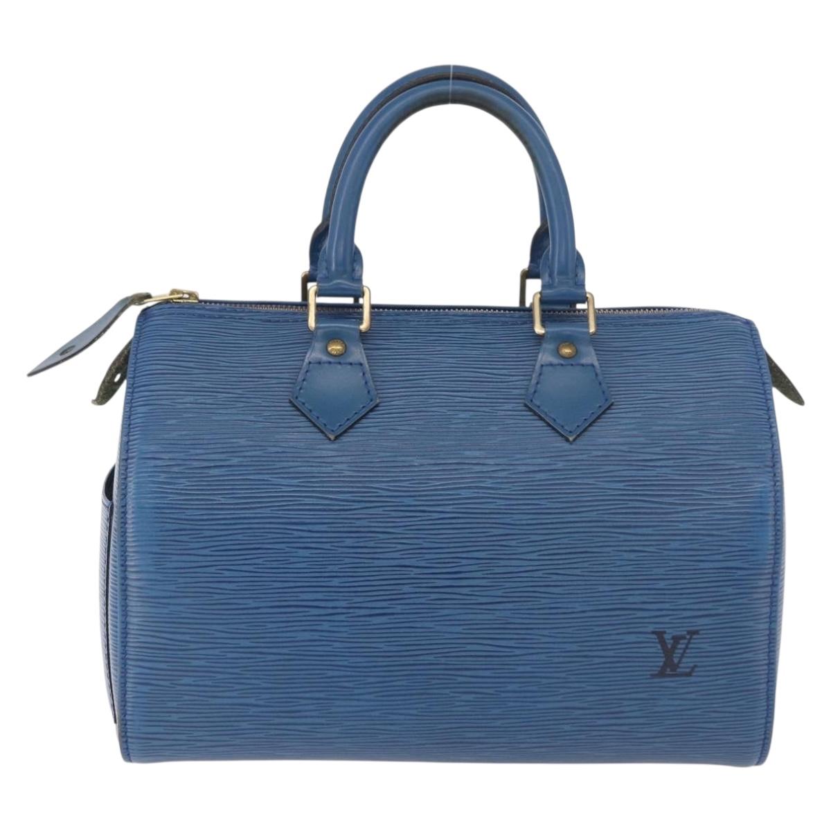 LOUIS VUITTON Epi Speedy 25 Hand Bag Toledo Blue M43015 LV Auth 191673